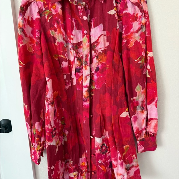 HEMANT & NANDITA Floral Red Dress - Picture 3 of 5